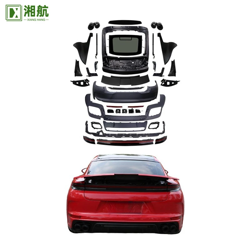 Suitable for Panamera 970 rear bumper assembly, upgraded from the old model to the new 976 body kit, with original hole position