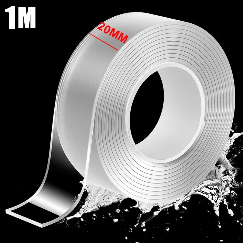 1M/3M/5M Nano Dubbelzijdige Tape Duty Transparante Zelfklevende Strips Antislip waterdichte Transparante Tape Voor Badkamer Keuken