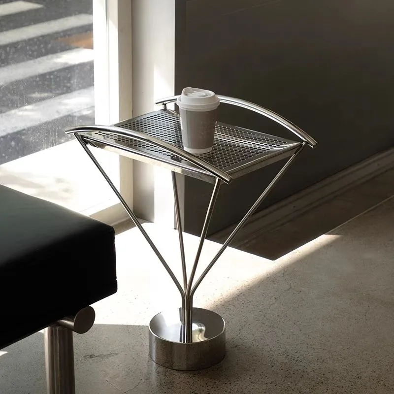 

Stainless steel edge table, medieval modern simplicity, coffee table, homestay cafe, bedside table