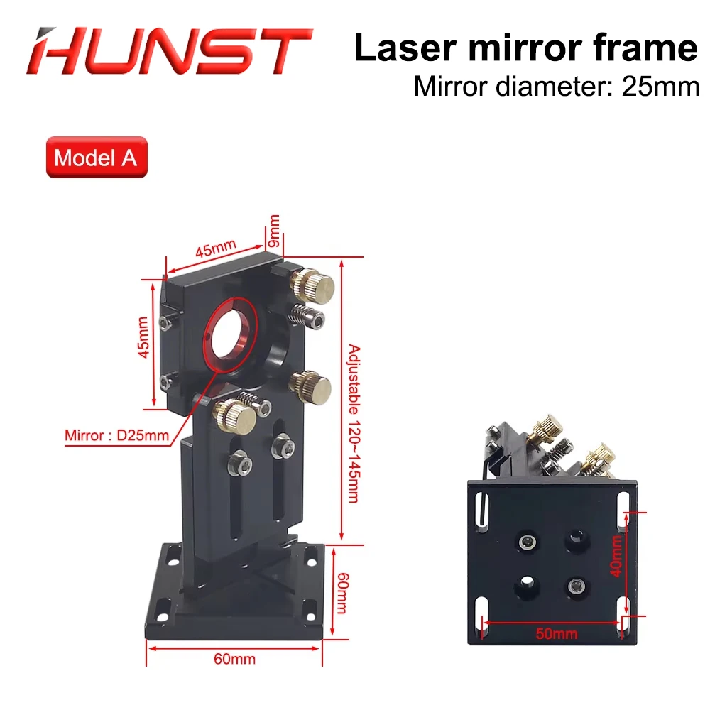 HUNST CO2 First Reflection Mirror Mount 25mm Mount Support Integrative Holder for Laser Engraving Cutting Machine.