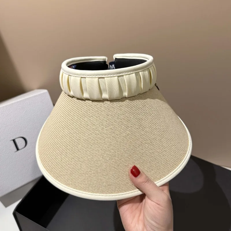 

​​2025 Summer UPF50+ Double Layer Straw Visor Hat Women Wide Brim Adjustable Beach Travel Sun Cap UV Protection Free Shipping​​