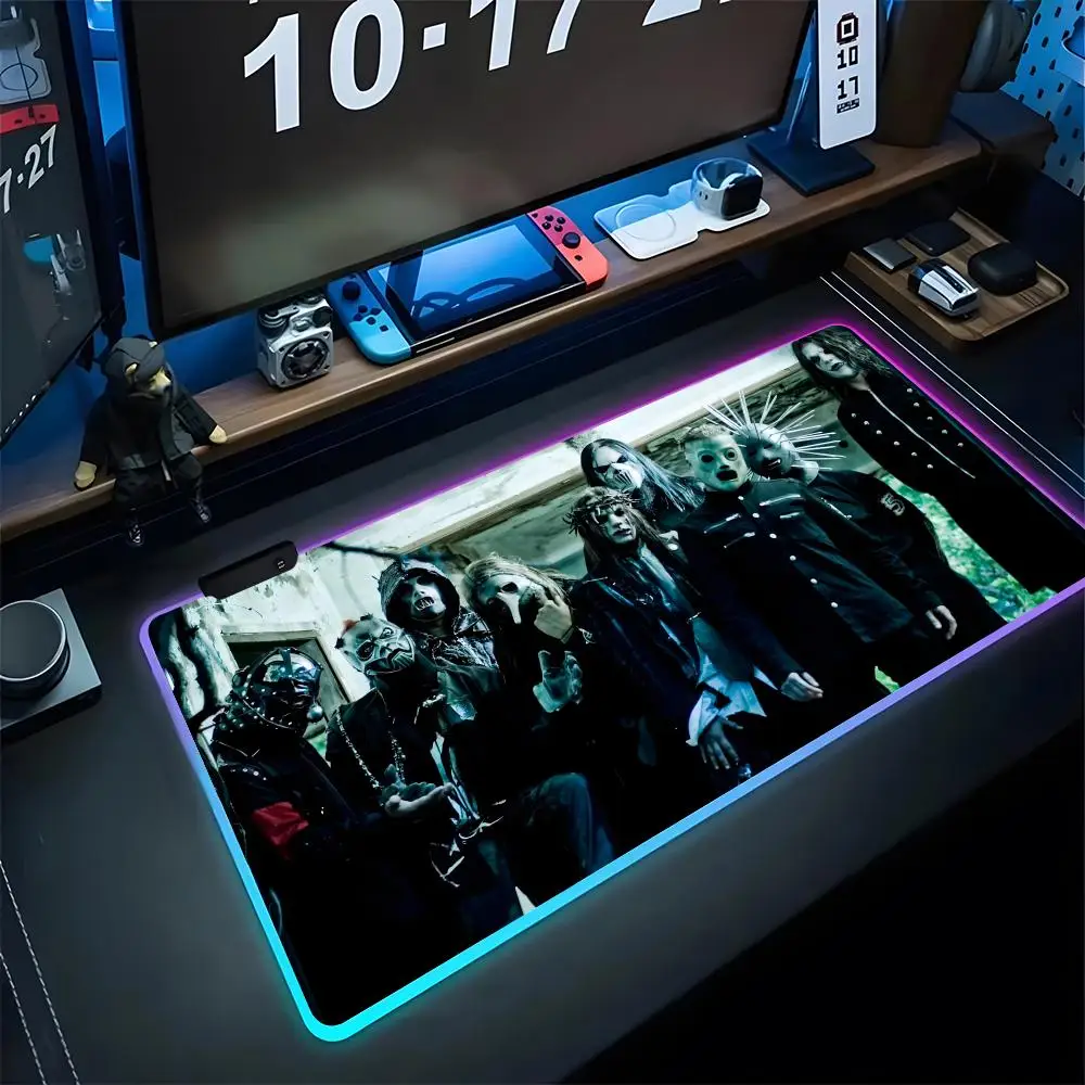 SlipknotES Mouse Pad Gaming LED 700x300 Mouse Mat Mousemats Table Pads PC Desk Mat RGB Keyboard Pearlescent Mat XXL