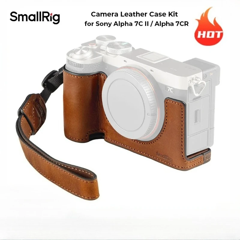 smallrig-5015-kit-custodia-in-pelle-con-cinturino-da-polso-in-vera-pelle-per-sony-alpha-7c-ii-alpha-7cr