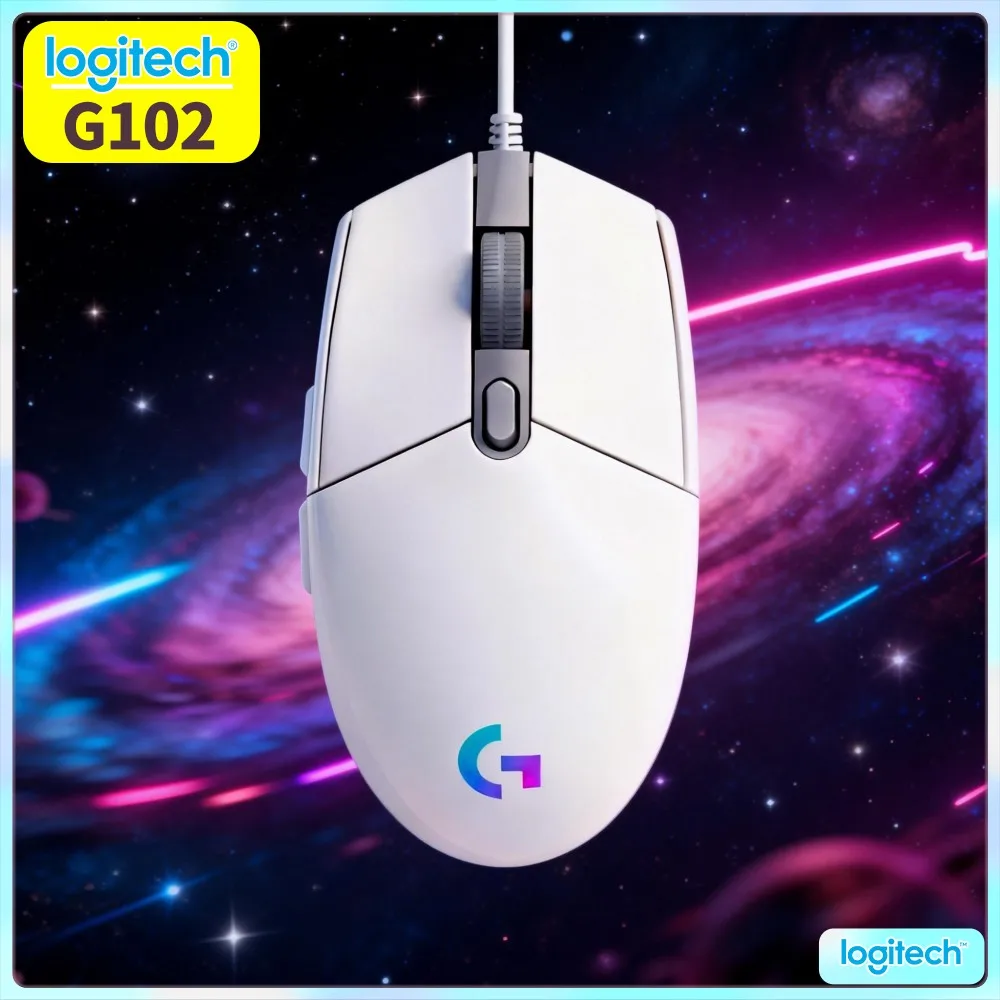 Logitech G102 Wired Gaming Mouse,Naturally Curved Side Shell,Support Finger Placement For Comfortable Long Time Usage