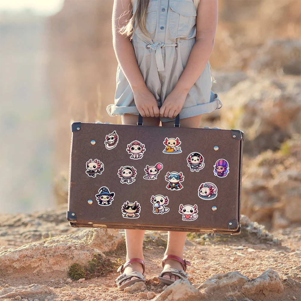 10/30/50 stücke Nette Cartoon Tiere Axolotl Graffiti Aufkleber Laptop Telefon Wasser Flasche Scrapbooking Schreibwaren Aufkleber Kinder Spielzeug