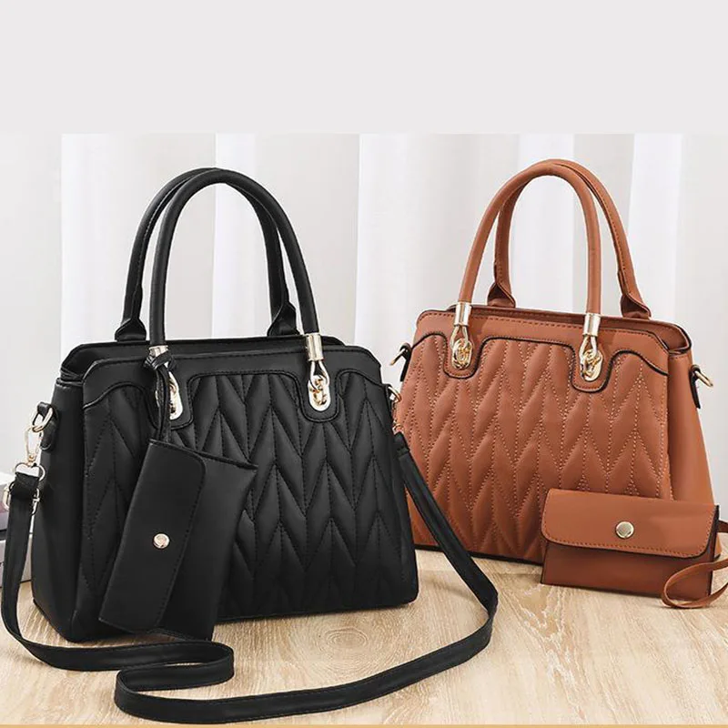 New shoulder Bag leather  Women\'s luxury designer handbag for 2024 women European and American retro cross body Tote bags