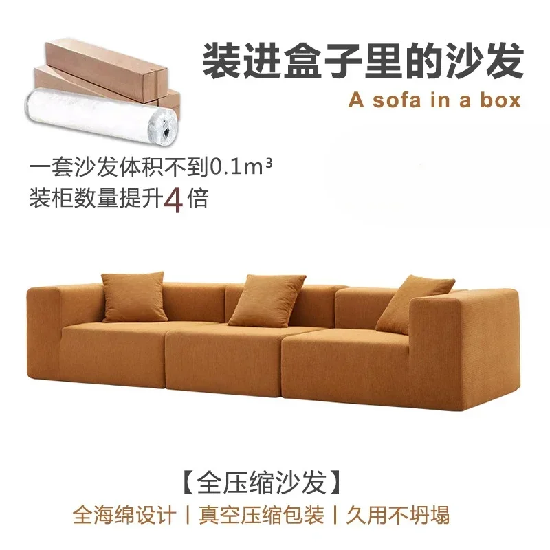 Fully Compression Sofa Corduroy Fabric Sofa Home Living Room Straight Row Sofa