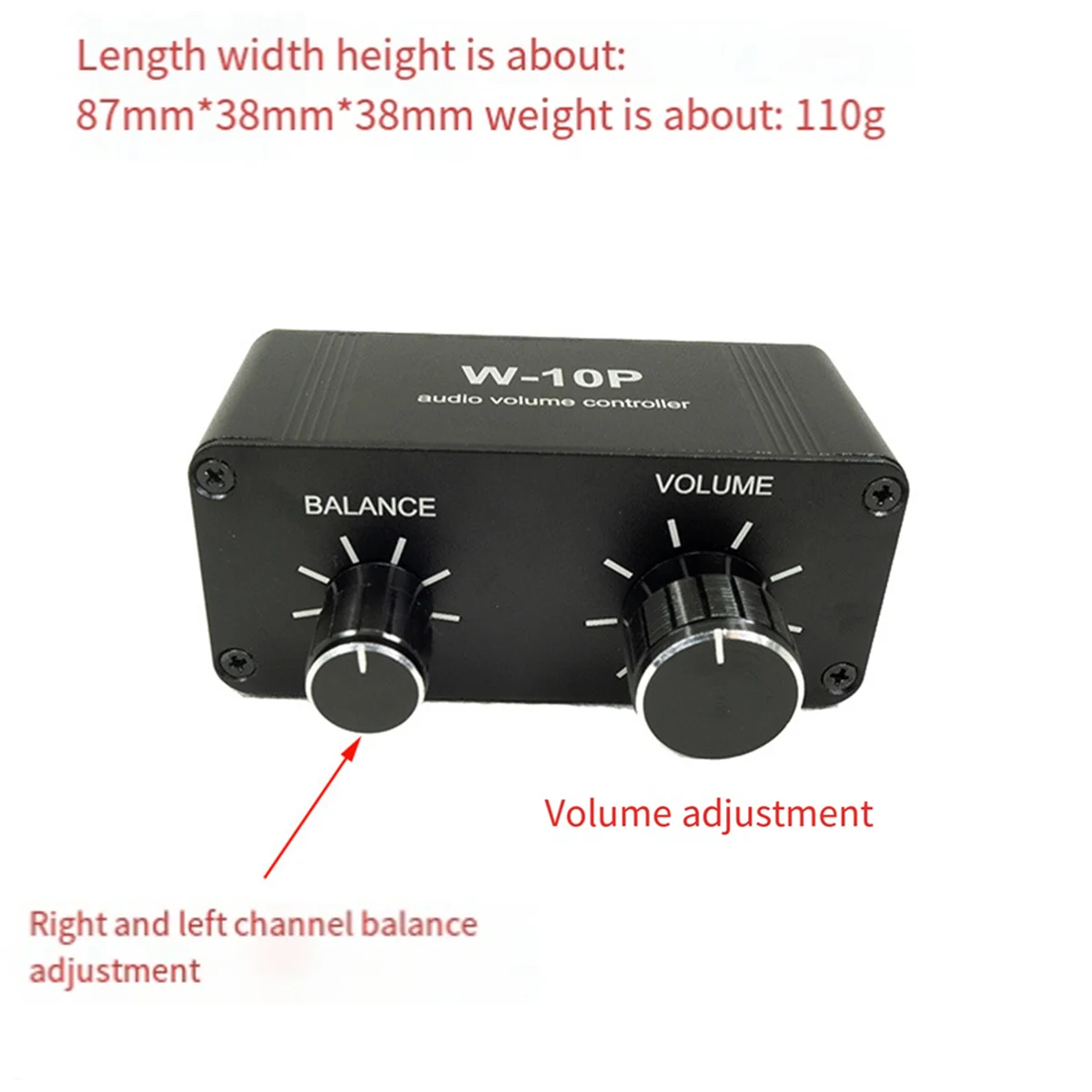 ABZV-3.5mm rca controlador de volume portátil pré amplificador W-10P estéreo canal duplo áudio mini equilíbrio música som em casa