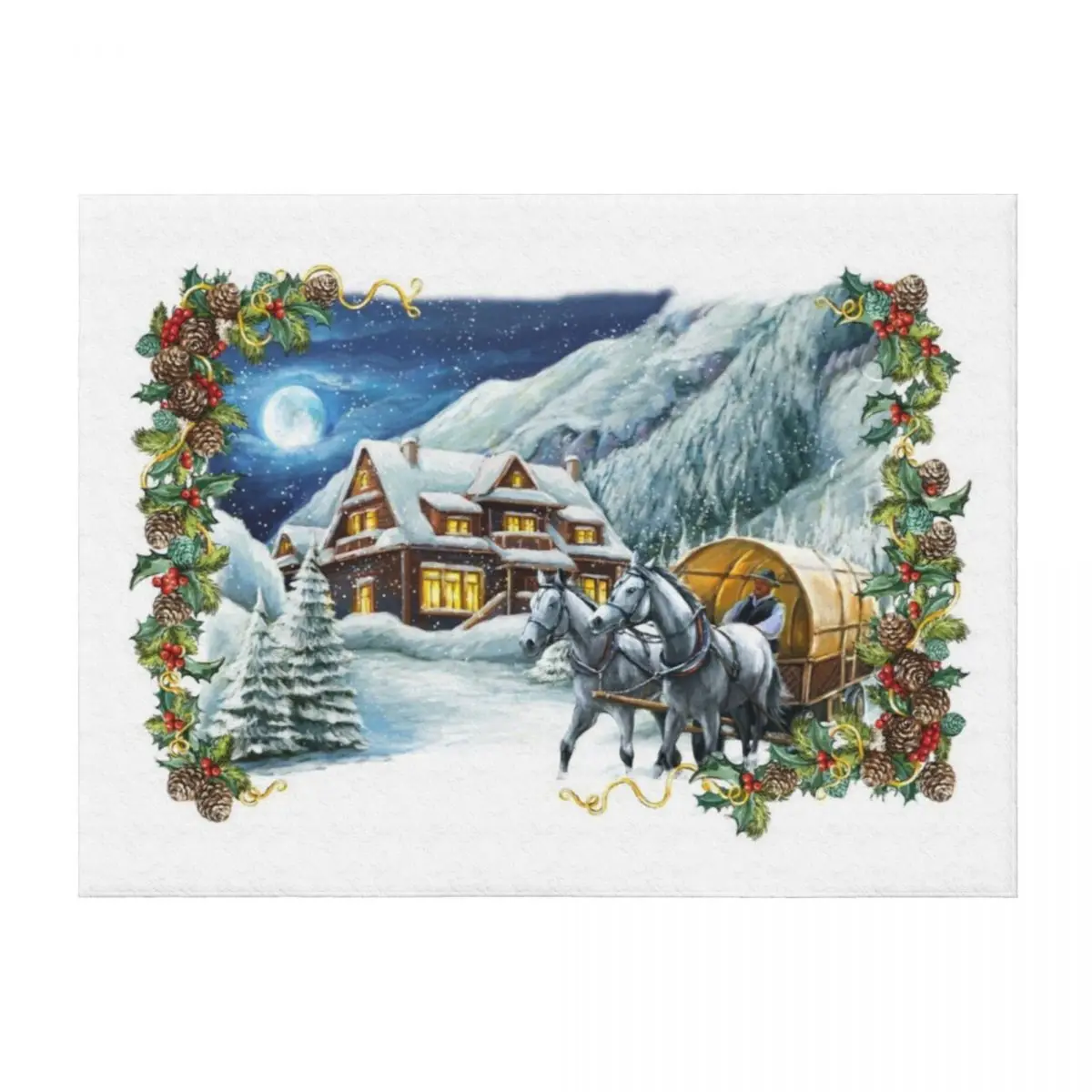 

Christmas Winter Scene Throw Blanket Hair Soft funny gift Blankets For Sofas Blankets