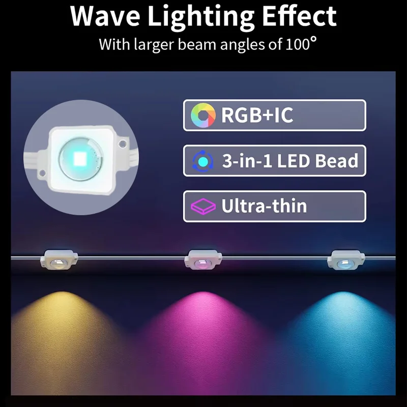 45M 90LED 영구 설치형 스마트 야외 RGBIC LED 조명 (리모컨 포함, 집 전체 마당 조명, 파티, 크리스마스, 휴일 장식용)