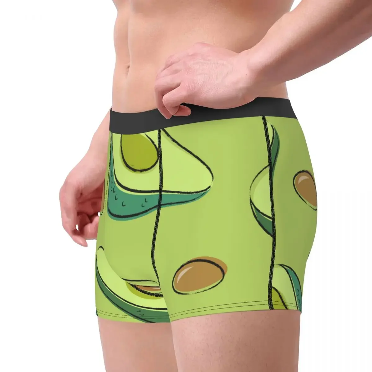 Mens Boxer Sexy Underwear Soft Long boxershorts Avocado With Bone Underpants Male Panties