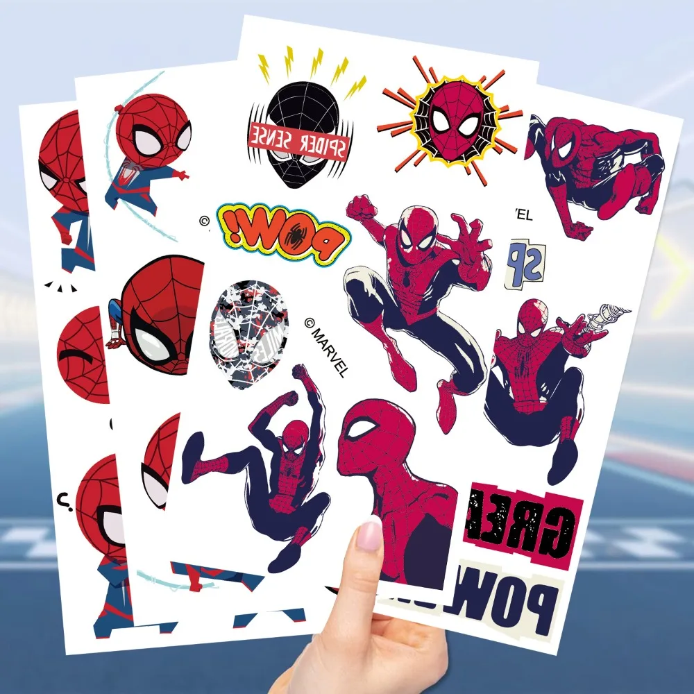 10Sheets Spider-Man Temporary Tattoos Marvel Superhero Kids Stickers for Boys Birthday Party Favors Gift