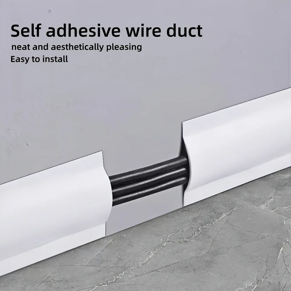 PVC Floor Cord Cover Soft Cable Protector Wire Hider Floor Cable Management Cord Organizer