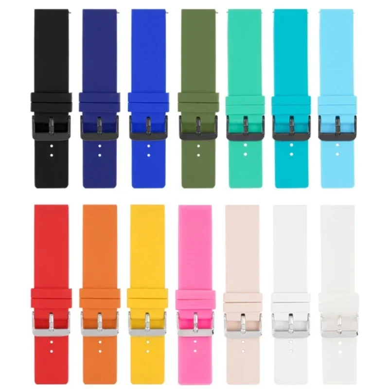 12mm 14mm 16mm 18mm 20mm 22mm 24mm Silicone Strap for Omega Soft Rubber Band Candy Color Men Women Replace Bracelet Accessories