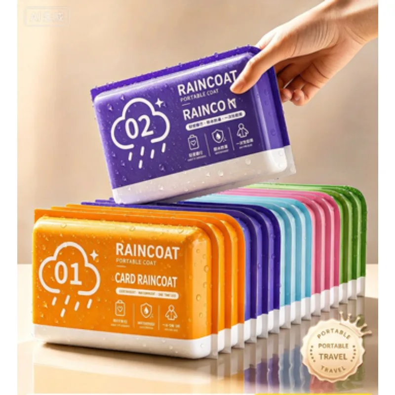 6-7pcs Thickened disposable raincoats portable raincoats adult body rainstorms children travel outdoor hiking poncho card.
