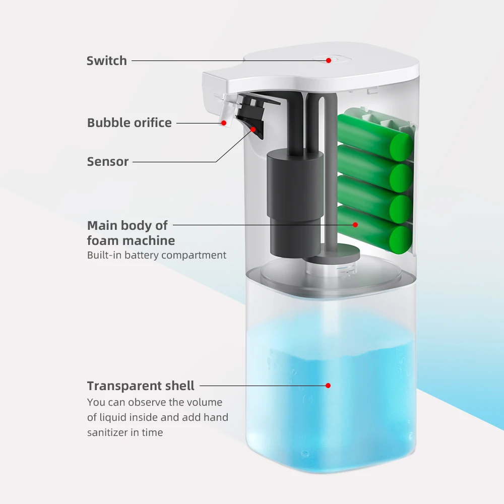 Machine intelligente à induction infrarouge automatique, gel à bulles d'alcool, désinfectant pour les mains