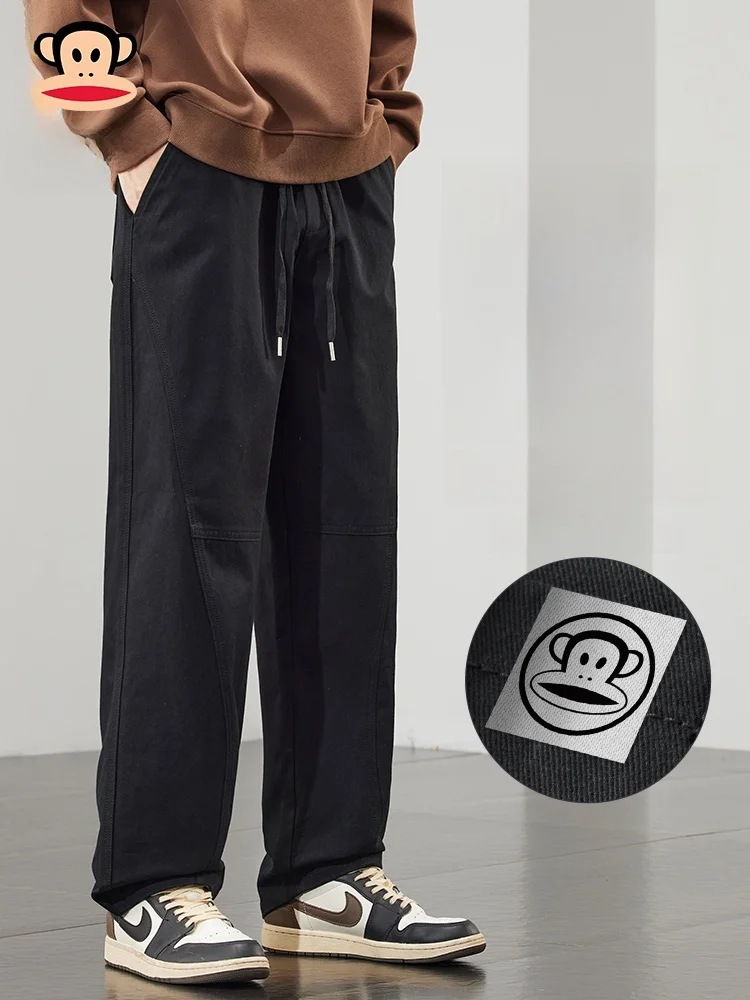 

PaulFrank Pure Cotton Wide Leg Casual Pants Men's Autumn New Straight Loose American Workwear Trousers Breathable Youth Faion