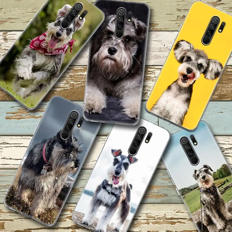 Soft Funda Mi 11 Lite 5G NE Case For Xiaomi 12T Pro 12 11X 10T 11T 13 Pro Note 10 9T Clear Cover Happy Dog Pet Schnauzer Dogs