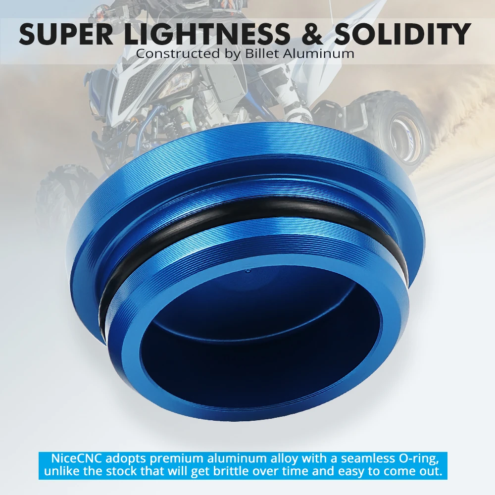NICECNC Aluminum Alloy ATV Special Shape Plug Cover Plug Cap with 2PCS O-Ring For Yamaha Raptor 700 700R ALL YEAR 90338-23172-00