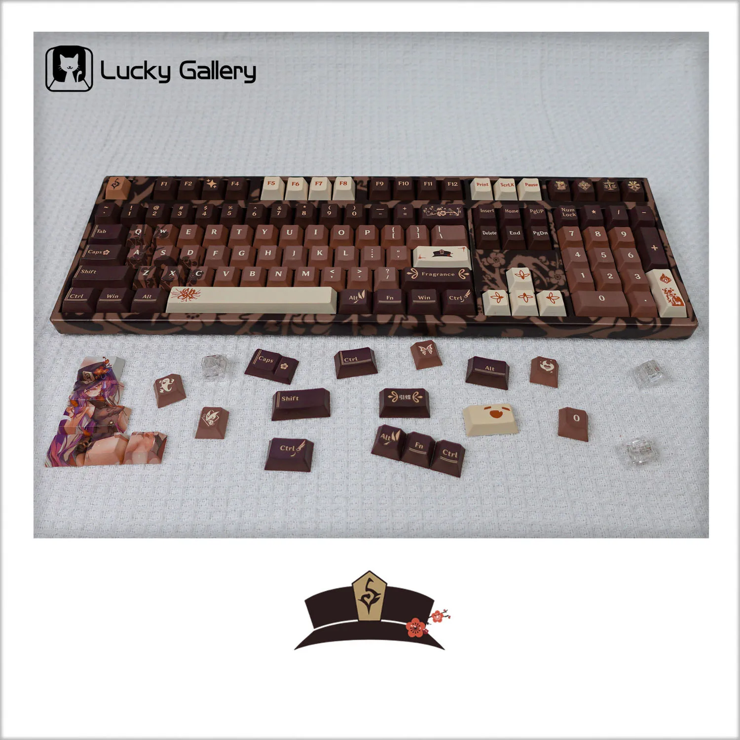 Hutao PBT Keycaps Genshin Impact Game DYE Sublimation Key Cover Cherry Cross MX Switch Key Caps for Mechanical Keyboard Gift