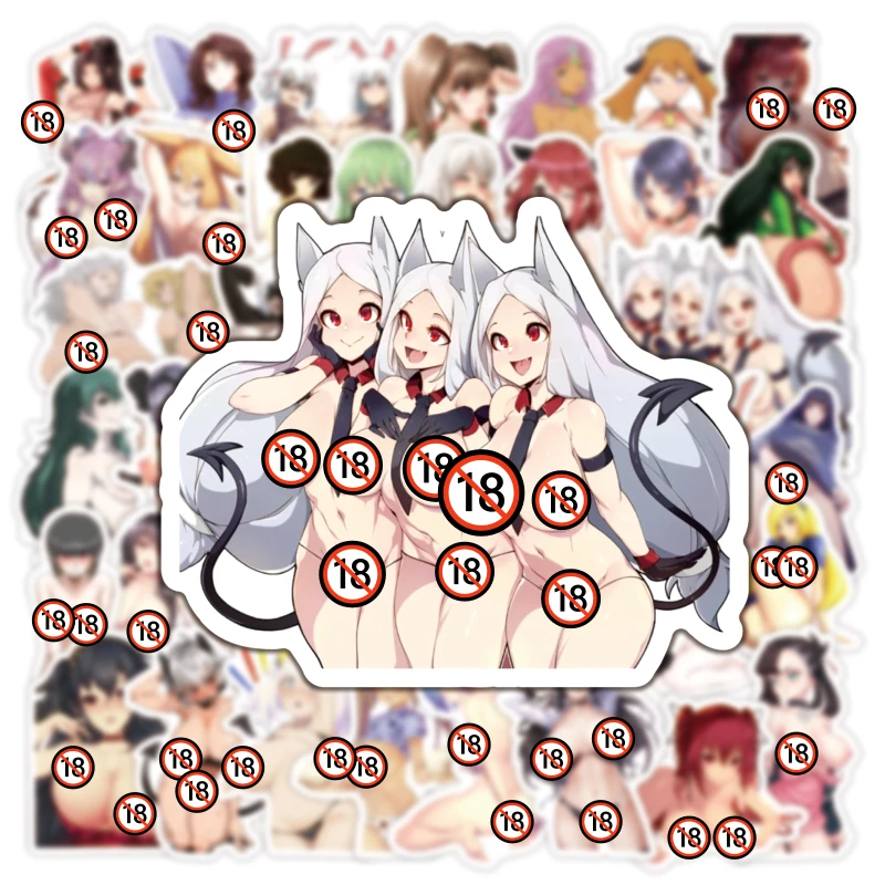 50 stuks op maat gemaakte cartoon sexy stickers aantrekkelijke houding, onbeschrijgbare decoratieve patronen, zeer krachtige verborgen bronnen