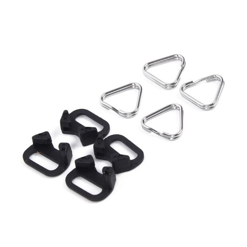 Pack of 4 Stainless Steel Triangle Split Ring Camera Strap Hook Lug Ring Belt Hook Lanyard for Camera Shoulder Strap