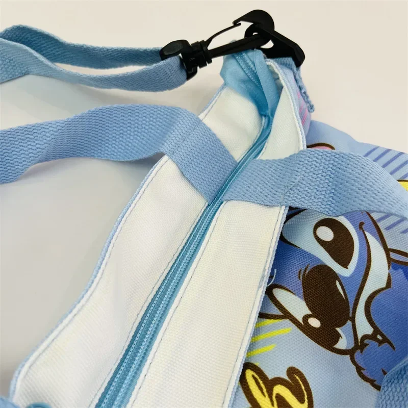 Sac à bandoulière en toile Disney Stitch Cartoon pour filles, sac fourre-tout avec poignées, sangle amovible, mini sac, mignon