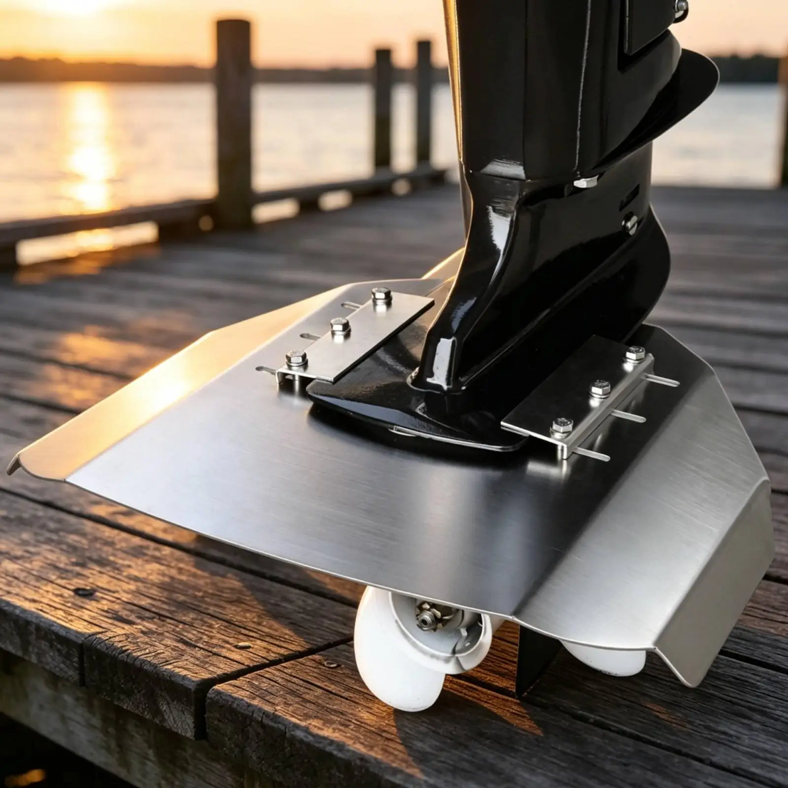 Boat Hydrofoil Stabilizer with Adjustable Strips Stainless Steel Outboard Motor