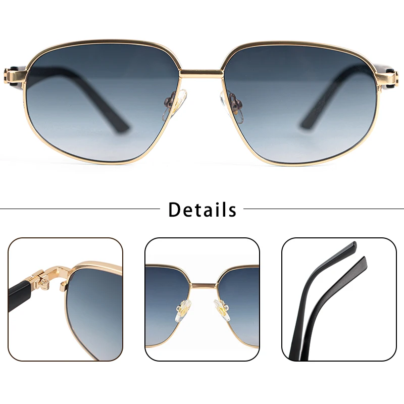 CATERSIDE Retro Pilot Sunglasses Men Metal Frame Fashion High-Quality Women Sun Glasses Business Party Sports Lunette De Soleil