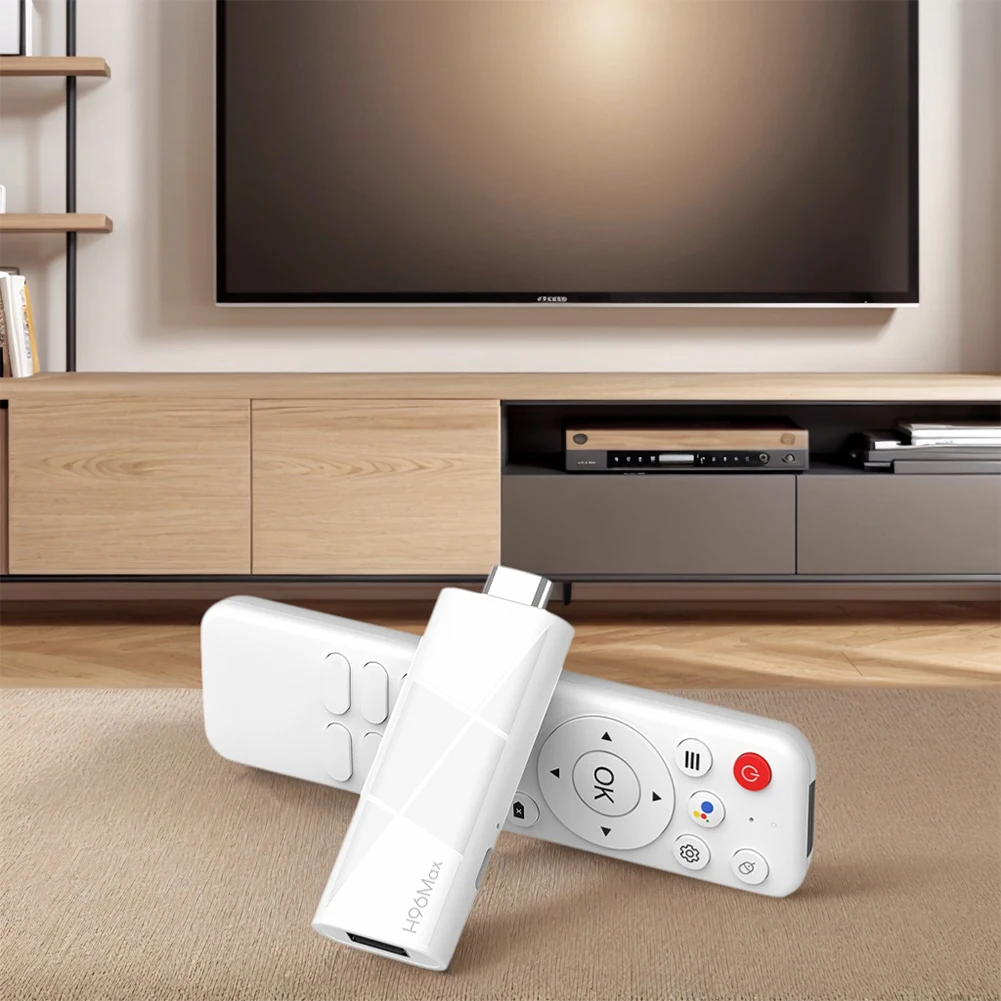 H96 MAX RK3518 Mini TV Stick Quad Core Android 14 Smart TV Box Wifi6 BT5.4 Smart Home Player Voice Control