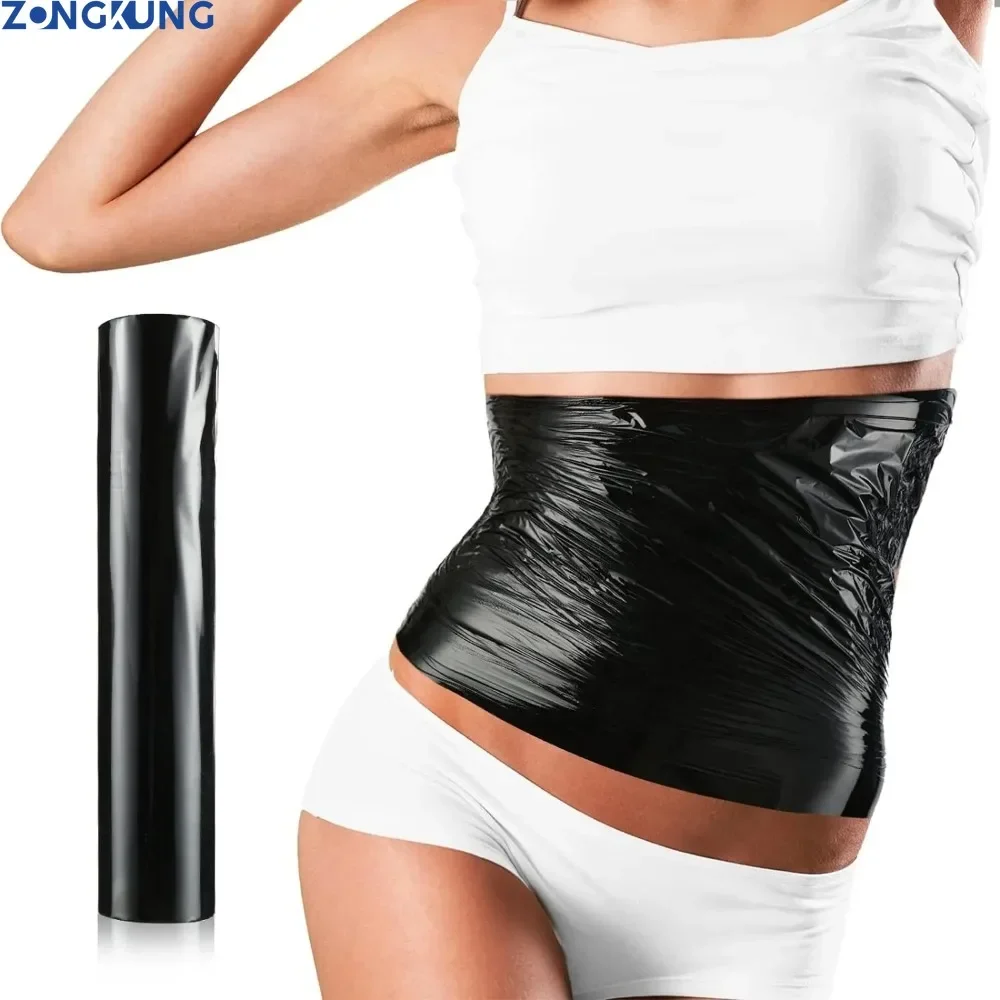 

60 Meters Black Osmotic Plastic Body Wrap Workout and Sweat Enhancer Stomach Wrap Body Wrap Film Massage Accessories ZONGKUNG