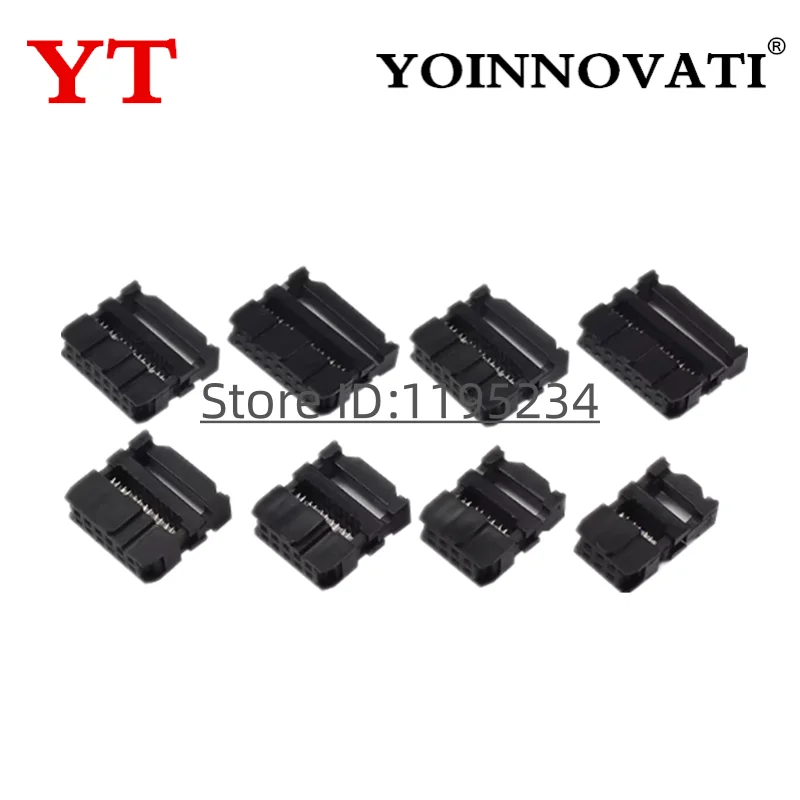 10set FC-6P FC-8P FC-10P FC-14P FC-16P To FC-40P IDC Socket Dual Row Pitch 2.54mm IDC Connector Cable Socket