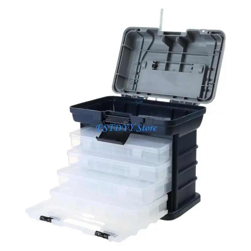 

G6DE 4 Layer Large Capacity Fishing Tackle Box Multifunctional Fishing Accessories Storage Box Portable Fishing Bait for Case