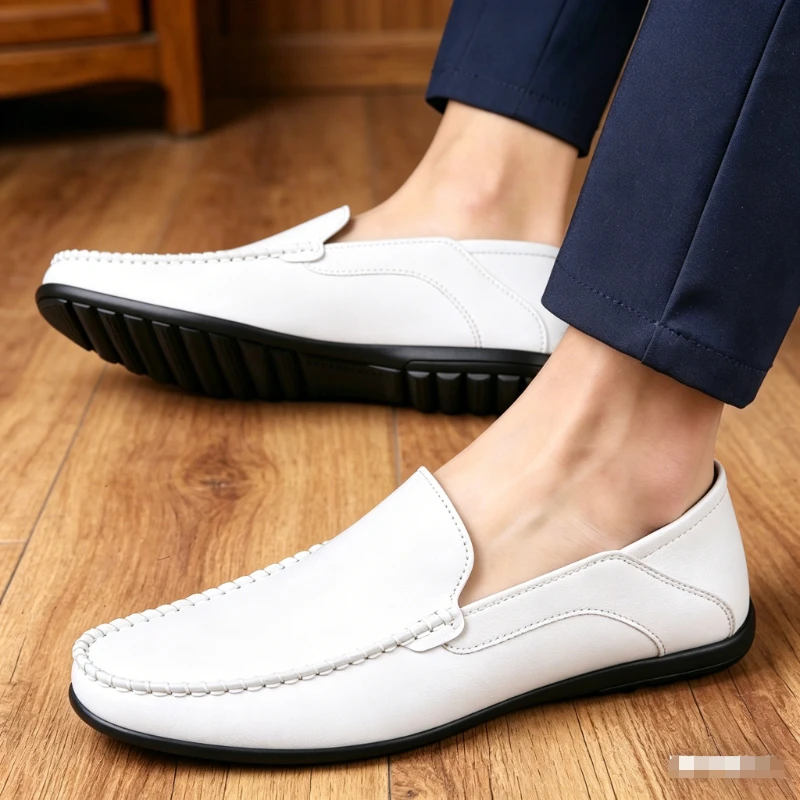 

Men's Genuine Leather Loafers, Breathable Slip-On Moccasins, Italian Style Casual Formal Shoes, Plus Size 46 47 Men's Boat Shoes