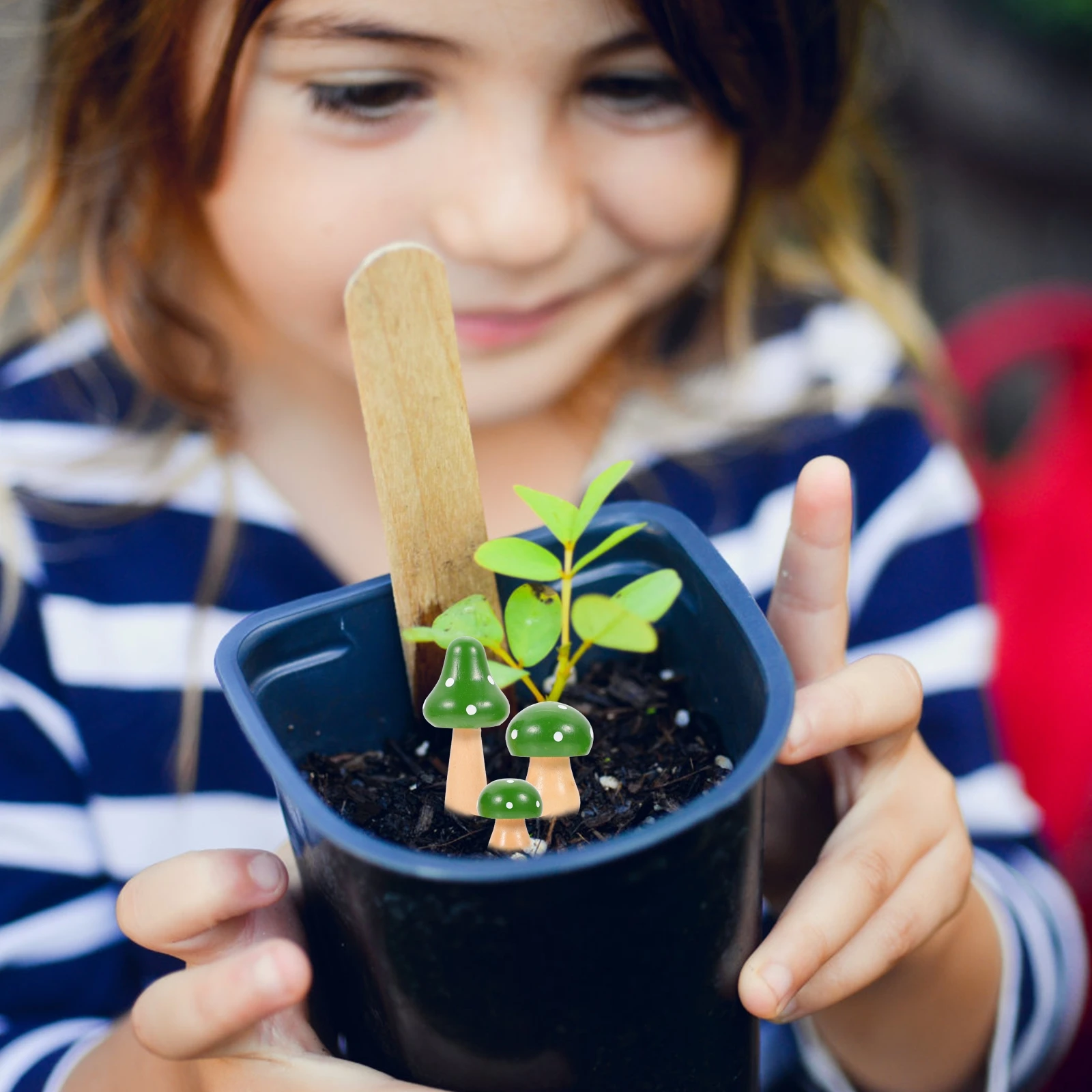 

6pcs Wooden Mushroom Ornament Mini Landscape Accessories For Garden Indoor Outdoor Decoration Planter Nursery Crafts Wood