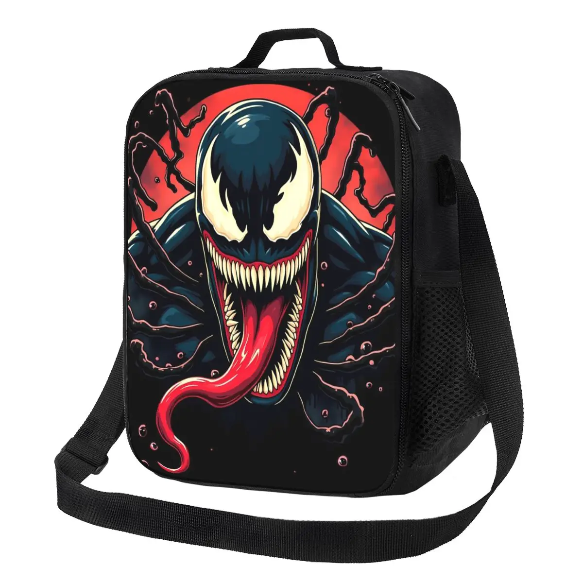 

Custom Venom Movie Insulated Lunch Tote Bag for Women Portable Cooler Thermal Food Lunch Box Work School Travel