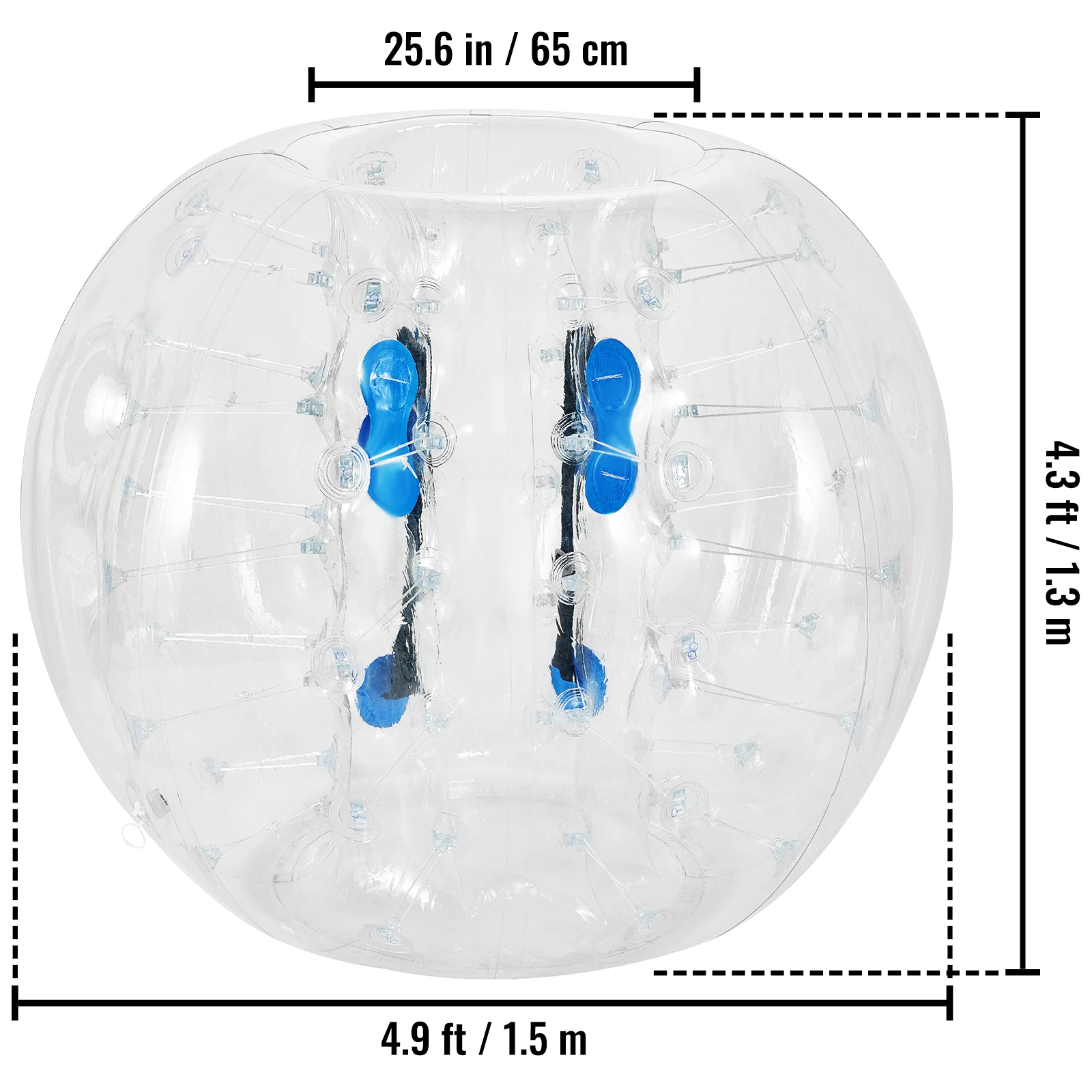 VEVOR 1.5M Đường Kính Bơm Hơi Ốp Lưng Bóng 5 FT Bong Bóng Đá Bóng Thổi Lên Trong 5 Phút Bơm Hơi Zorb bóng Trong Suốt