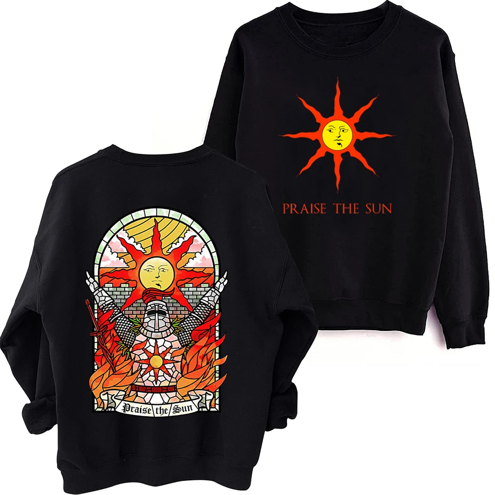 Dark Souls Praise The Sun Sweatshirt Man Woman Harajuku Round Neck Long Sleeve Oversized