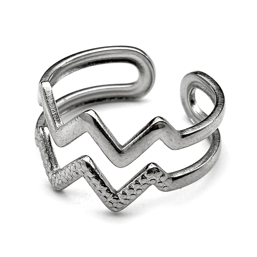 Иррегулярные волновые кольца из нержавеющей стали, креативные украшения