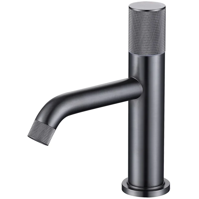 

Gun ash basin faucet all copper hot and cold water bathroom single hole faucet black hot and cold faucet MT2340