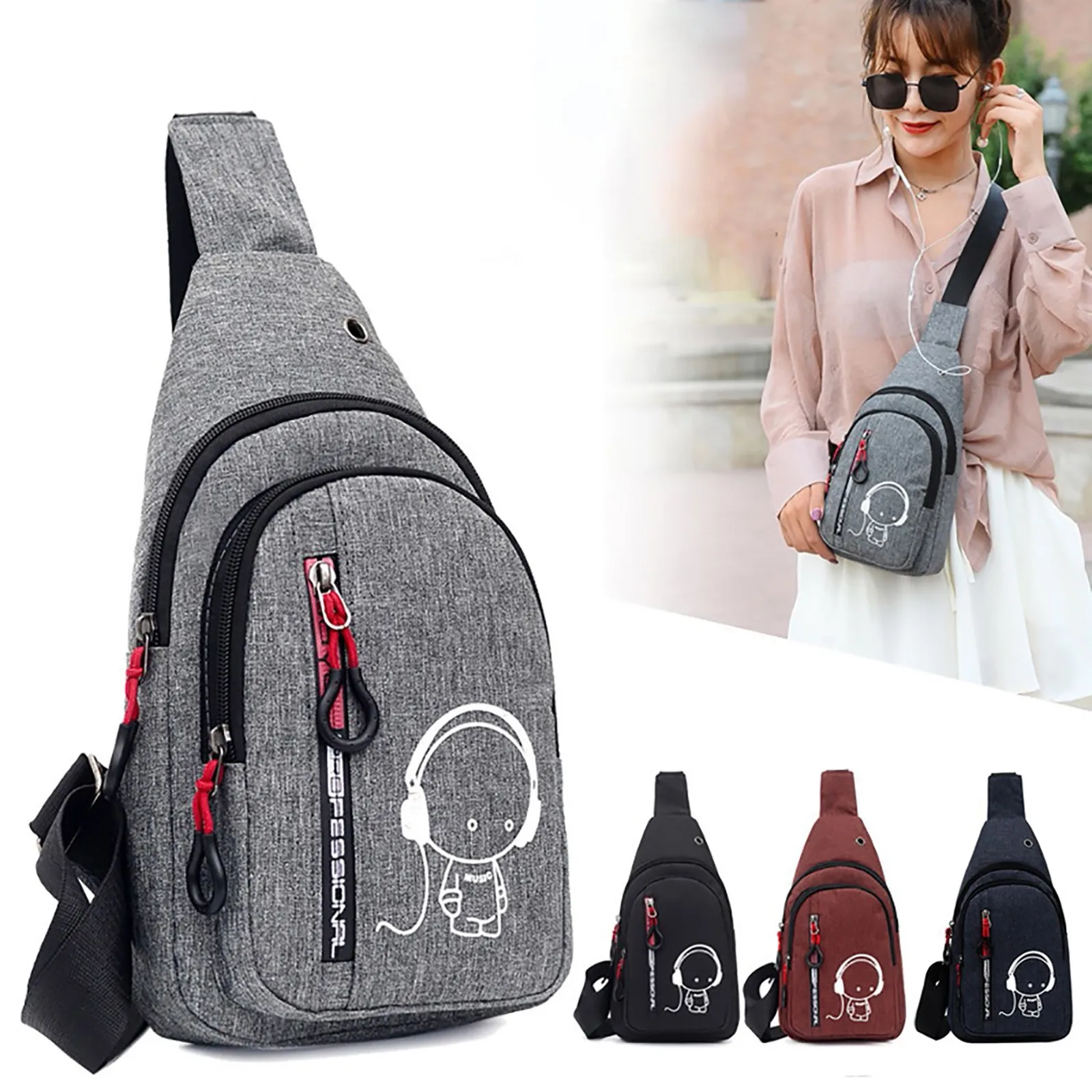 

New Chest Bag One Shoulder Crossbody Bag Large Capacity Outdoor Sports And Leisure Fashion Small Shoulder Bag Large Capacity