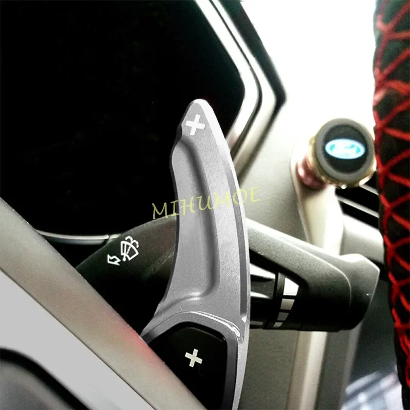 Aluminum Interior Steering Wheel Paddle Shifter Extension Trims For Ford Fusion Mondeo Edge Lincoln MKC MKX MKZ MKS Silver