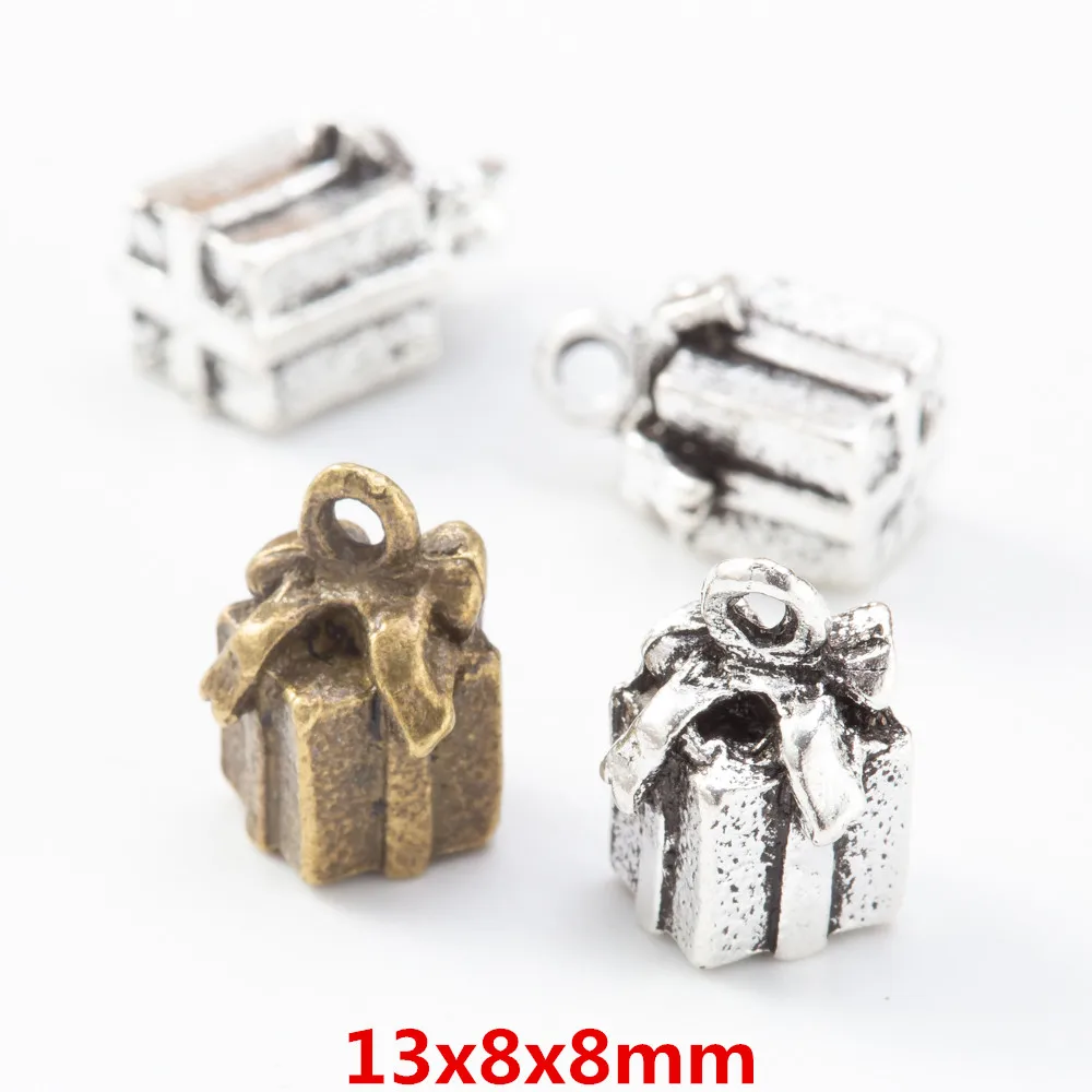 22pieces (Christmas gift box) vintage zinc alloy charm metal pendant DIY jewelry discovery making accessories2251