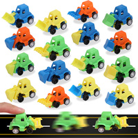 12Pcs Plastic Mini Excavator Trolley Car Construction Vehicle Model Early Education Vehicles Toy Kids Birthday Party Favors Gift