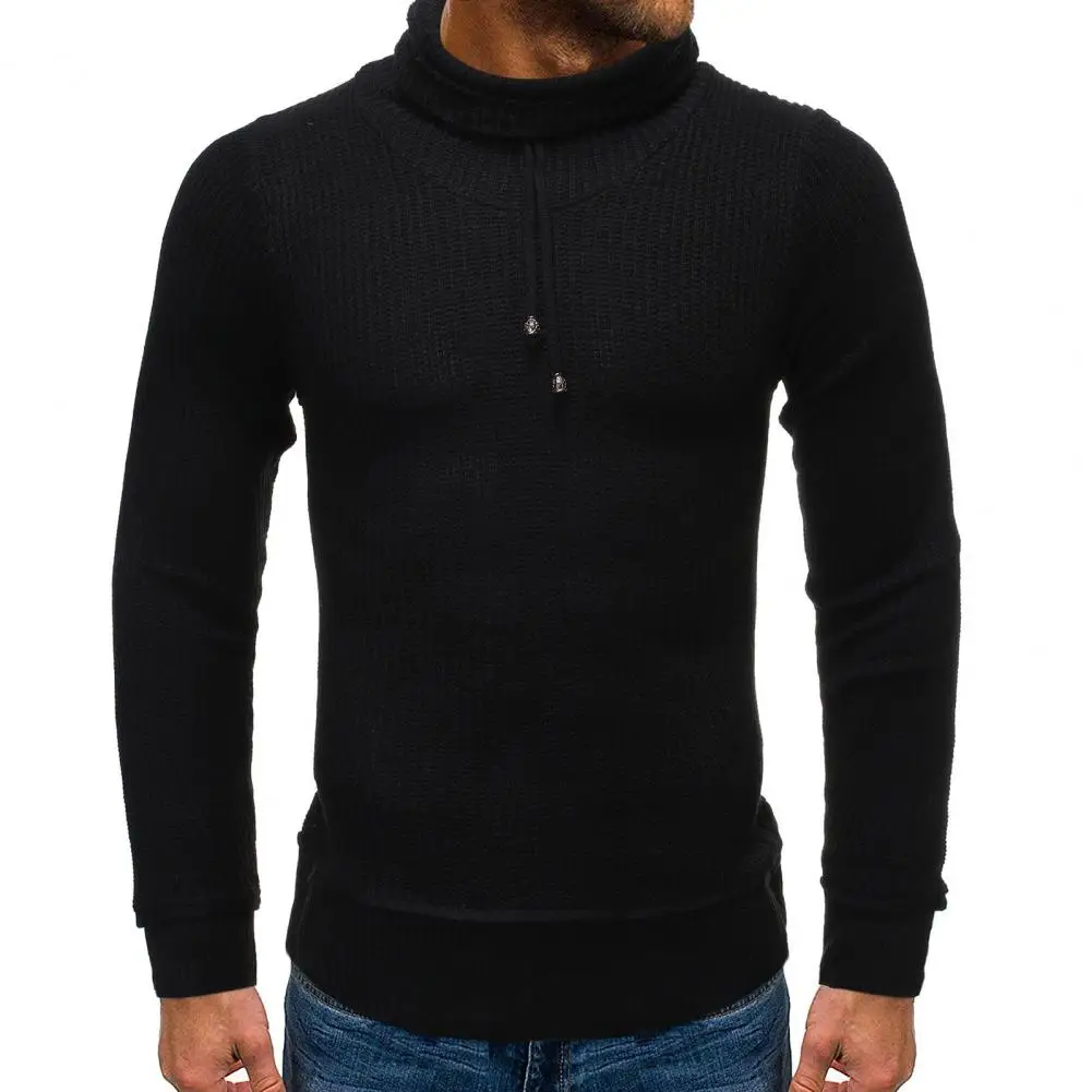 Basic Chic Trekkoord Mannen Lente Trui Eenvoudige Stijl Mannen Voorjaar Trui Pullover Mannelijke Kleren