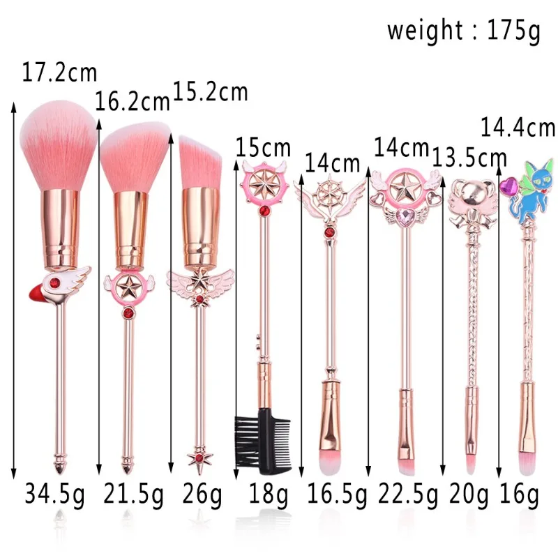 8PCS Exquisite Cartoon Makeup Brush Creative Eye Shadow Powder Blusher Powder Foundation Beauty Brush New Cosmetics Beauty Tools