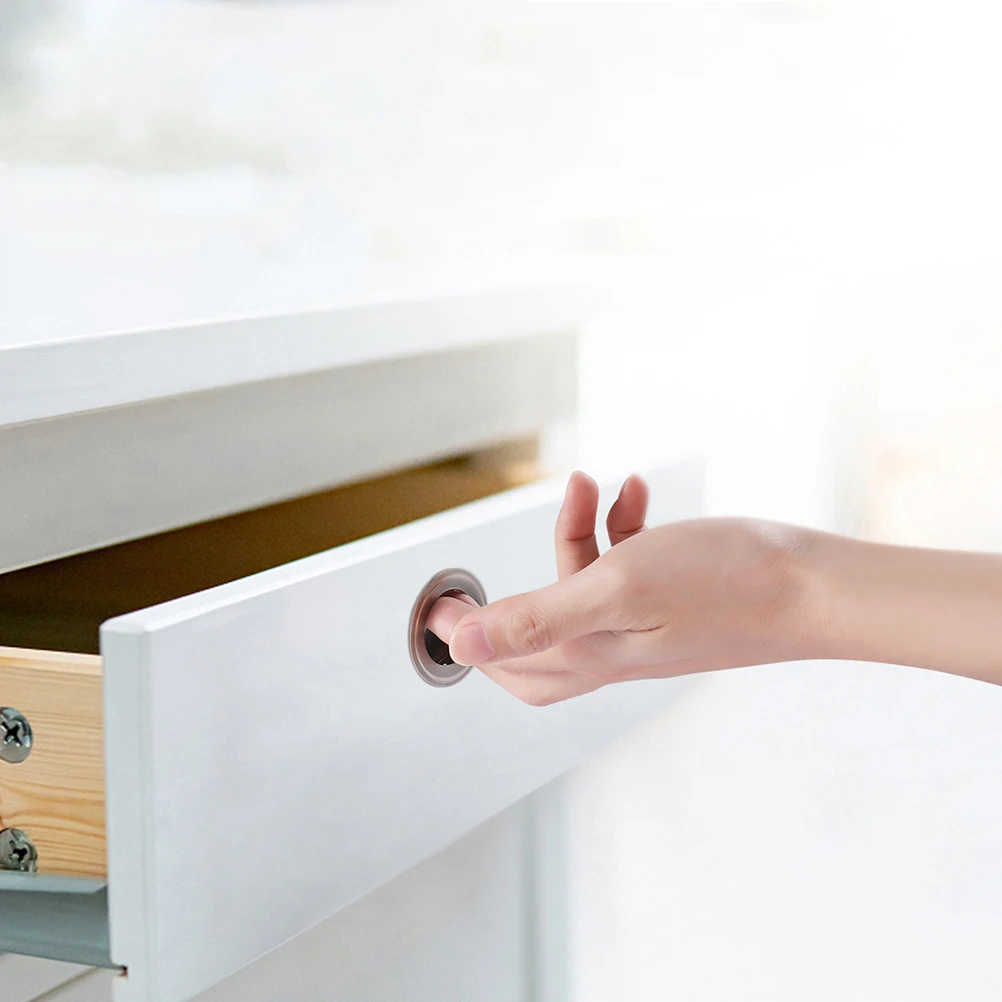 

16 Pcs Round Hidden Stainless Steel Drawer Pulls Cabinet Handles Door Knobs for Kitchen Wardrobe Bathroom Furniture Replacement