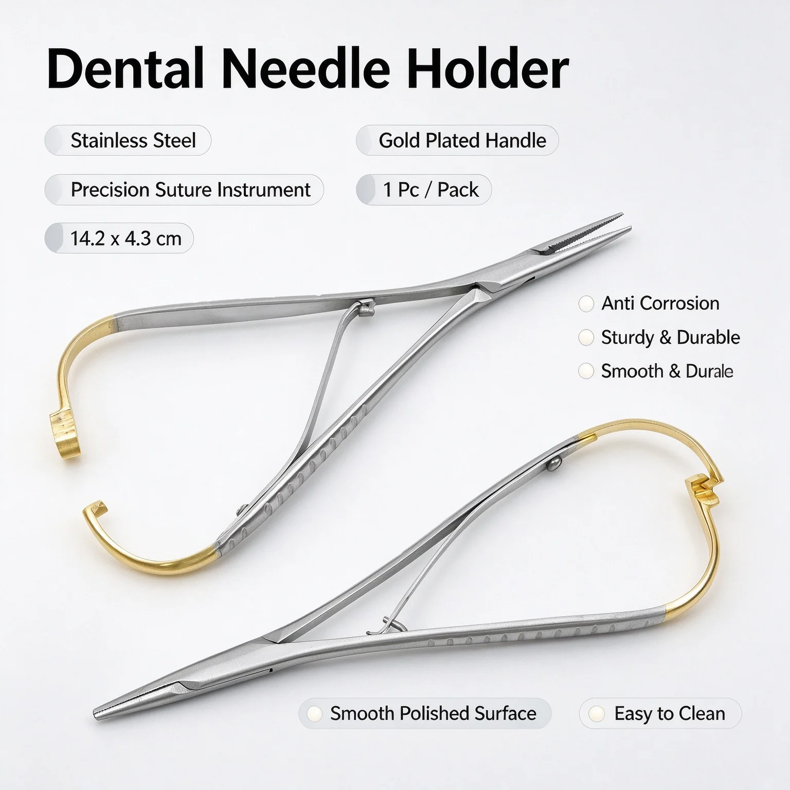1Pcs WELL CK Dental Needle Holder Tweezers Orthodontic Instrument Dentistry Product Stainless Steel Mathieu Needle Holder