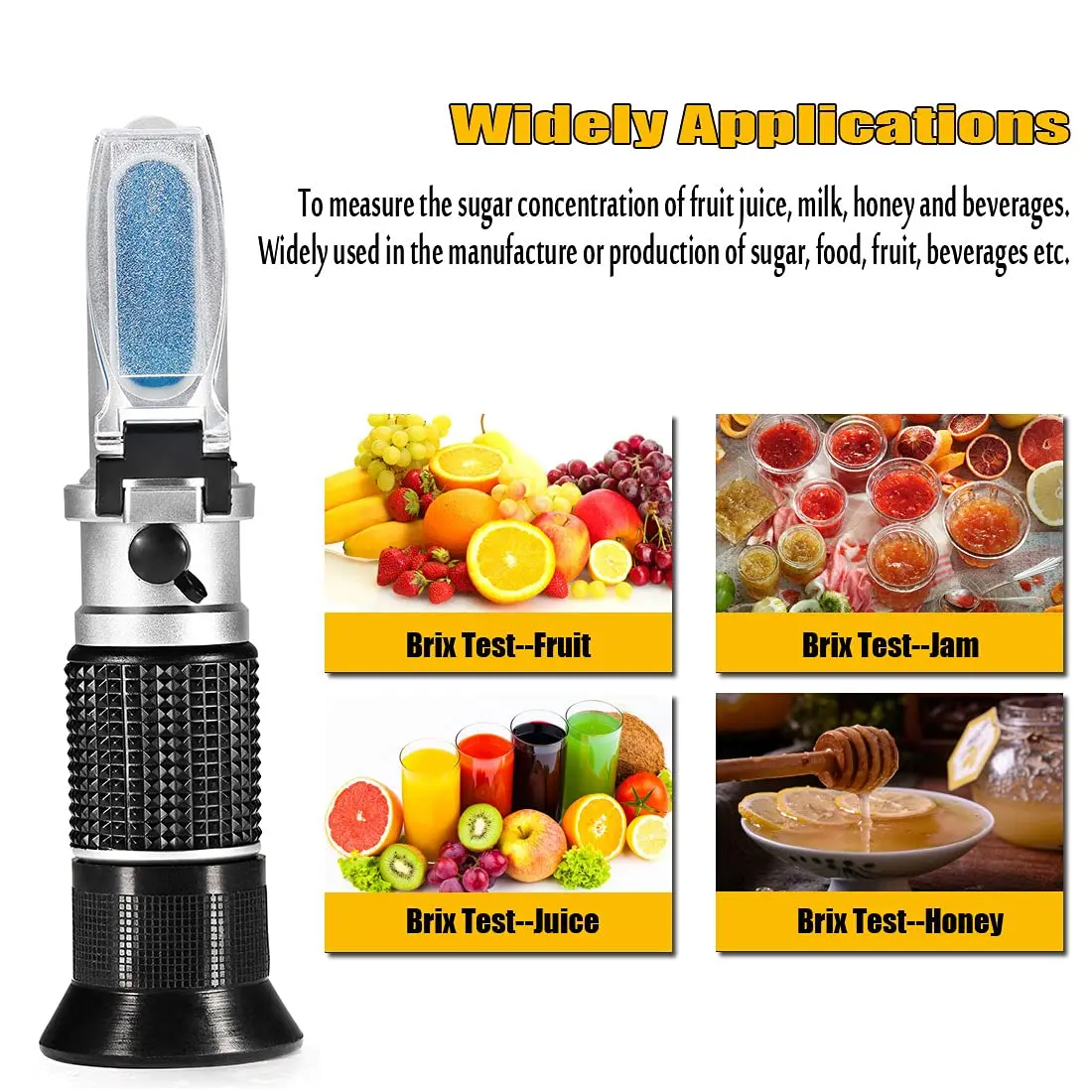 Portable 0-90% Brix Refractometer High Accurate with ATC,Sugar Content Measurement for Sugar Food Fruit Beverages Honey