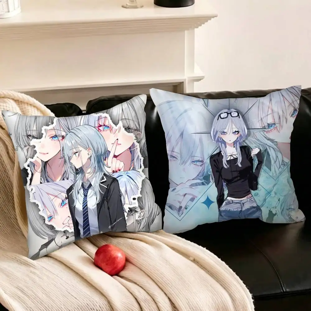 Haimiya Senpai Wa Kowakute Kawaii Pillowcase for Sofa Room Office Decor Printing Protector Cushion Cover Valentine gift Custom